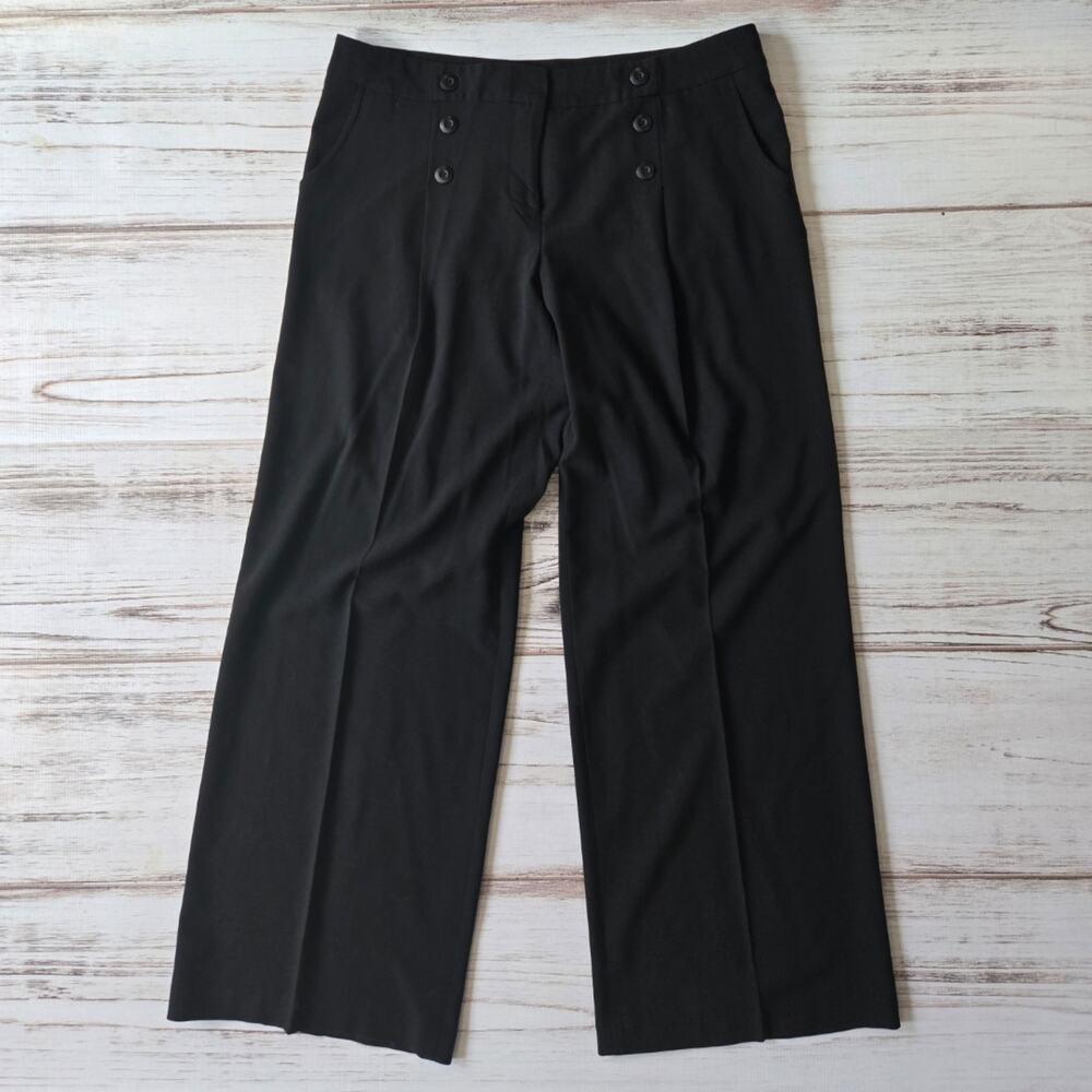AGB Wide Leg Sailor Waist Black Pants sz 12